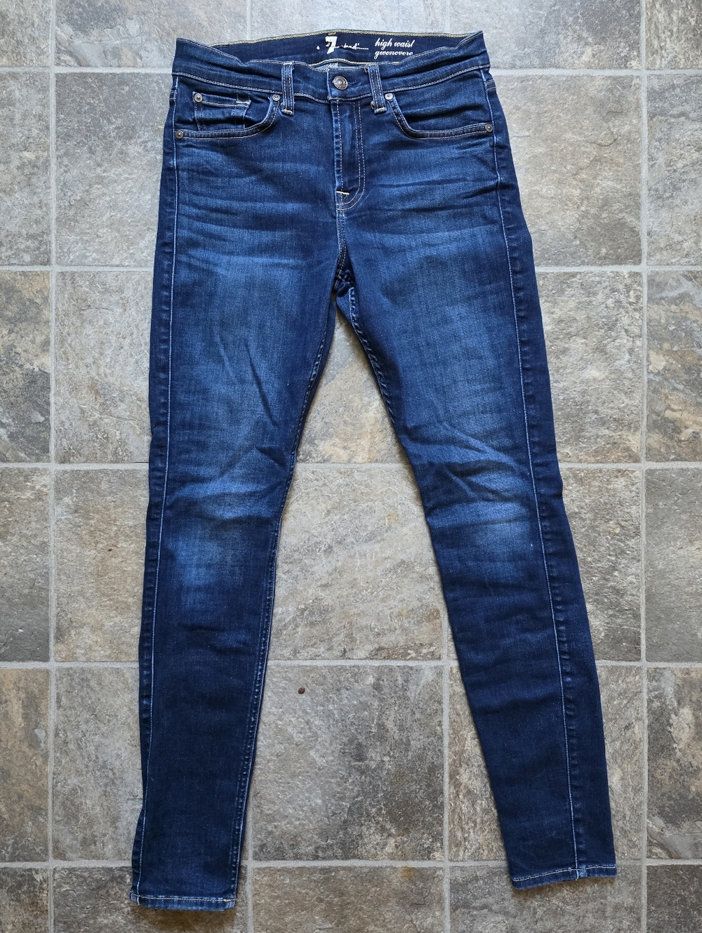 7 For All Mankind Dark Blue Skinny Jeans
